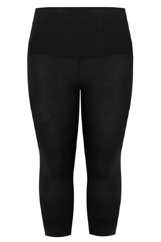 Curve Black TUMMY CONTROL Soft Touch Cropped Leggings 4