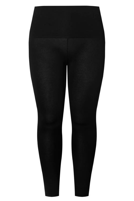 Plus Size Black TUMMY CONTROL Soft Touch Leggings | Yours Clothing 4