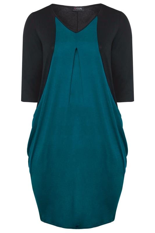 black and teal dress