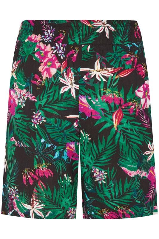 Black Tropical Shorts Plus Size 16 To 36 Yours Clothing 9517