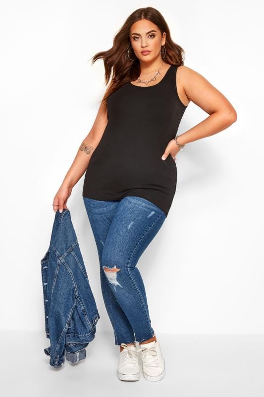 Plus Size YOURS FOR GOOD Black Rib Vest Top | Sizes 16 to 36 | Yours Clothing 3