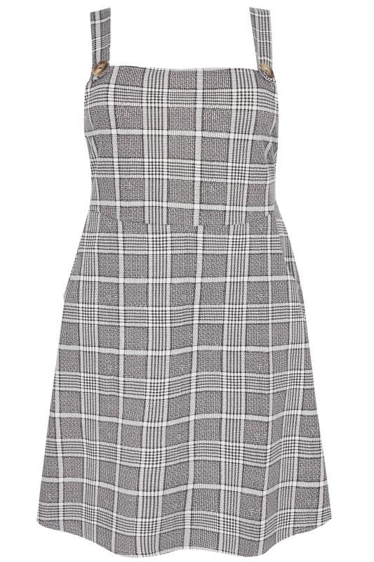 Plus Size Black & White Check Pinafore Dress | Sizes 16 to 36 | Yours ...