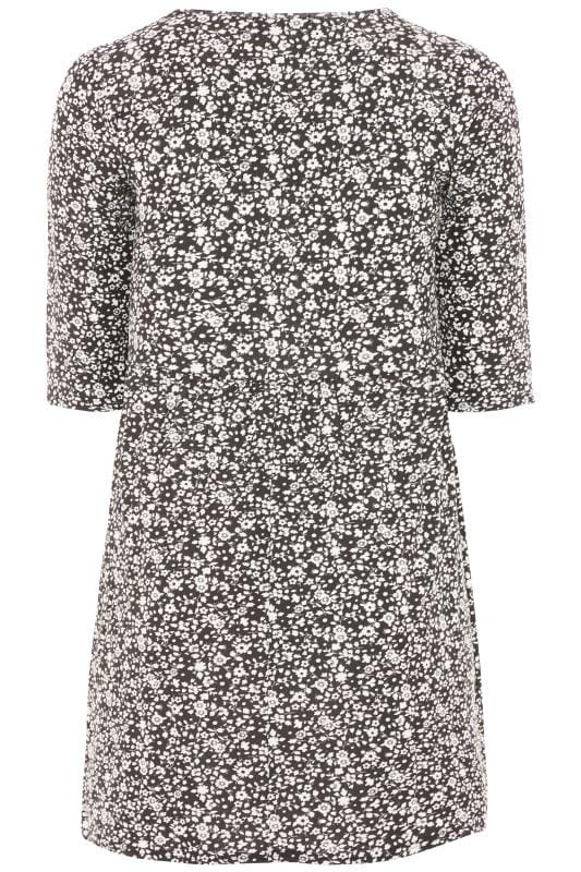 Black & White Floral Tunic Dress | Yours Clothing