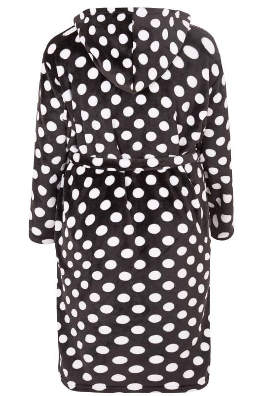 Black And White Polka Dot Dressing Gown Plus Size 16 To 36 Yours Clothing 