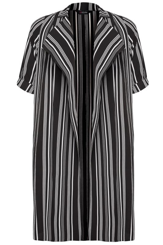 Plus Size Black & White Stripe Duster Jacket | Sizes 16 to 36 | Yours ...