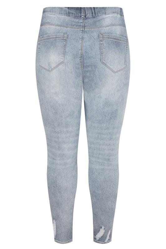Curve Bleach Blue Extreme Distressed JENNY Jeggings 6