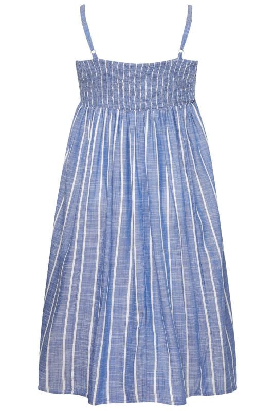 Blue Striped Sundress | Plus Sizes 16 to 36 | Yours Clothing