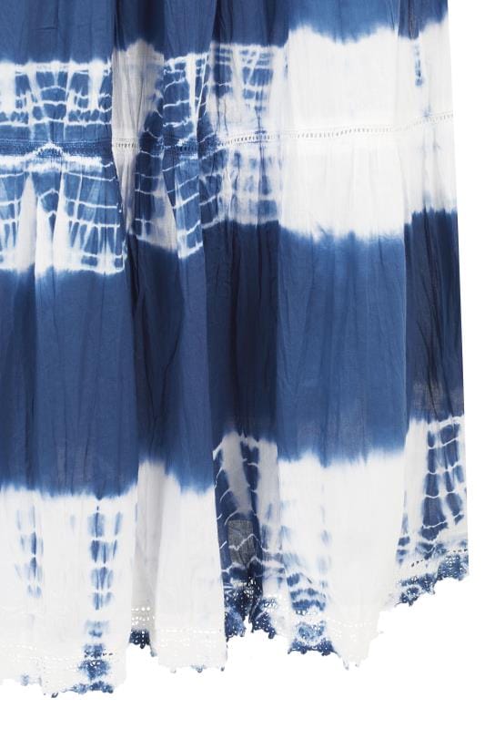 Blue Tie Dye Tiered Maxi Skirt Sizes 16 To 36 Yours Clothing 2657