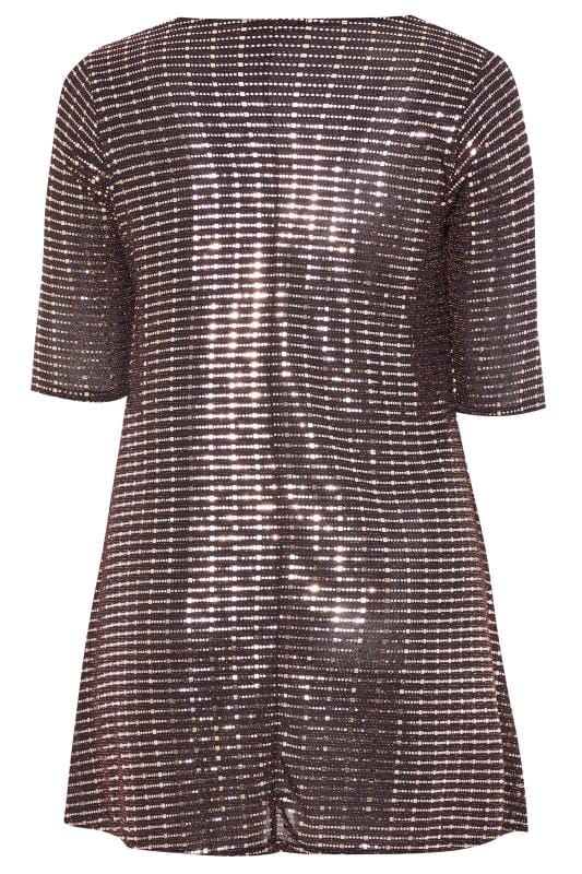 Bronze Sparkle Embellished Swing Dress | Yours Clothing