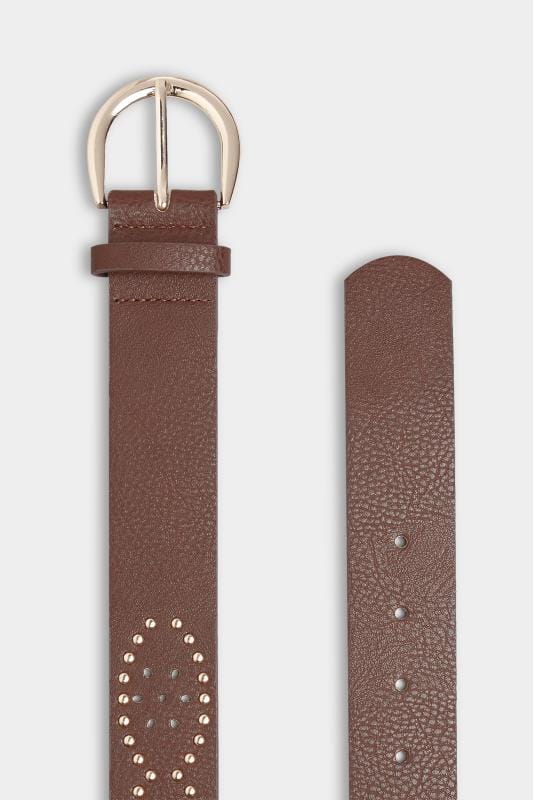Brown Studded Belt | Yours Clothing 3