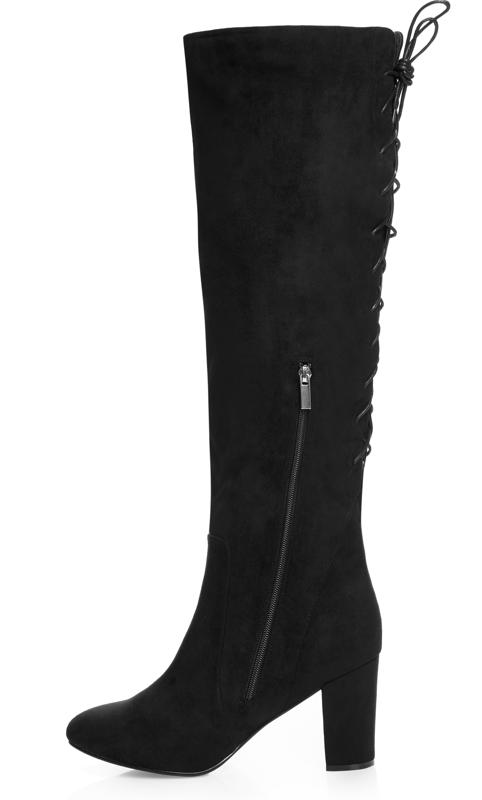 City Chic Black WIDE FIT Perry Knee High Boots 3
