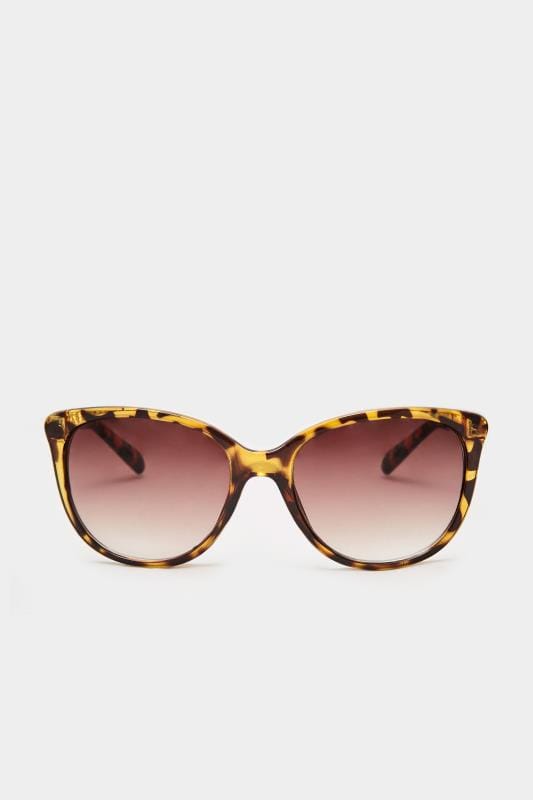 Brown Tortoiseshell Cat-Eye Chain Sunglasses | Yours Clothing 3