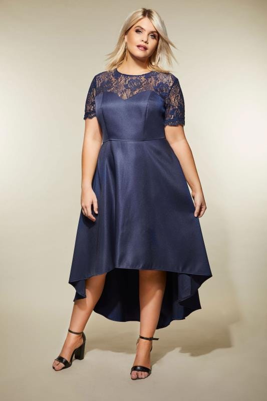 blue plus size cocktail dress