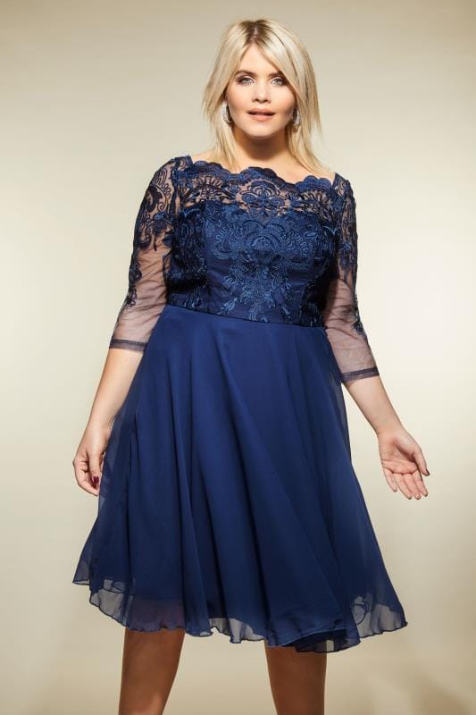 CHI CHI Navy May Dress, Plus size 16 to 26