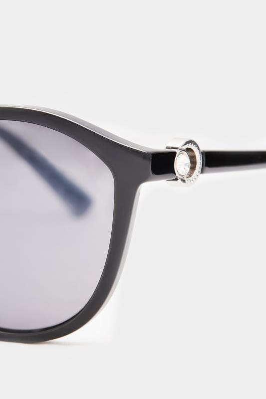 Black Rounded Cat-Eye Sunglasses | Yours Clothing 4