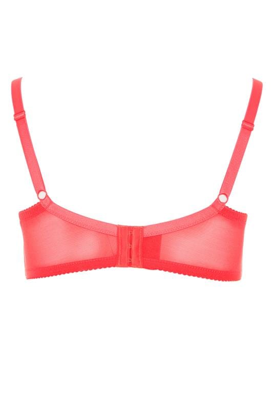 Coral Floral Lace Moulded T-Shirt Bra | Yours Clothing