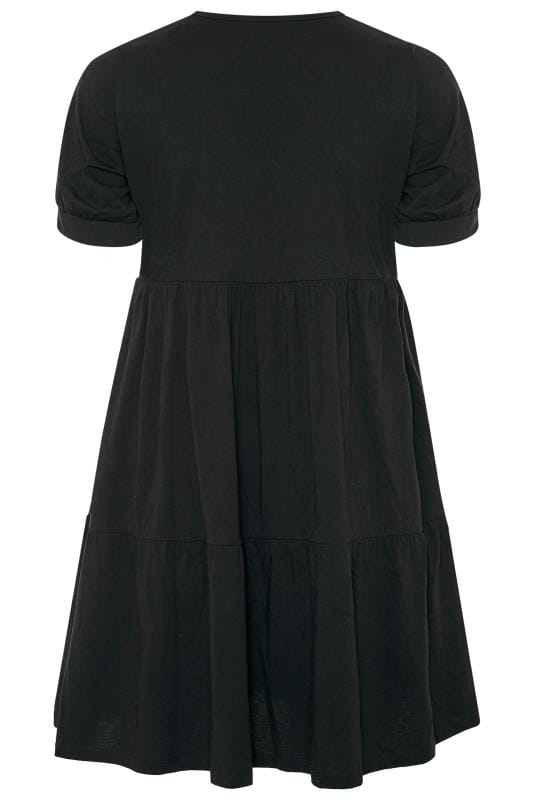 LIMITED COLLECTION Black Tiered Cotton Smock Dress 6