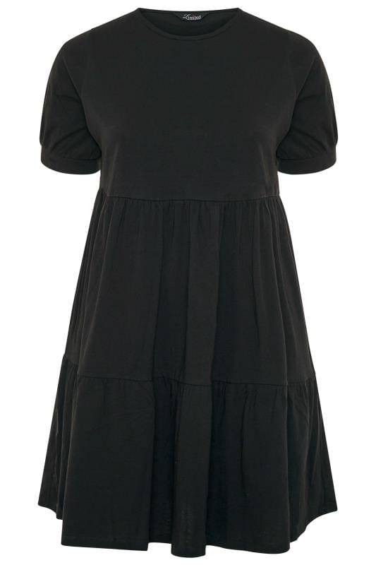 LIMITED COLLECTION Black Tiered Cotton Smock Dress_99ec.jpg
