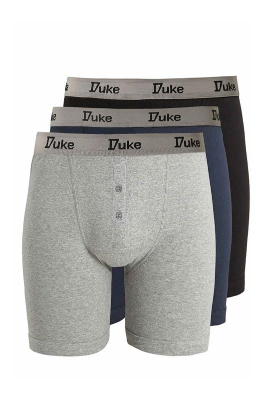 D555 Big & Tall 3 PACK Grey Assorted Boxer Shorts 2
