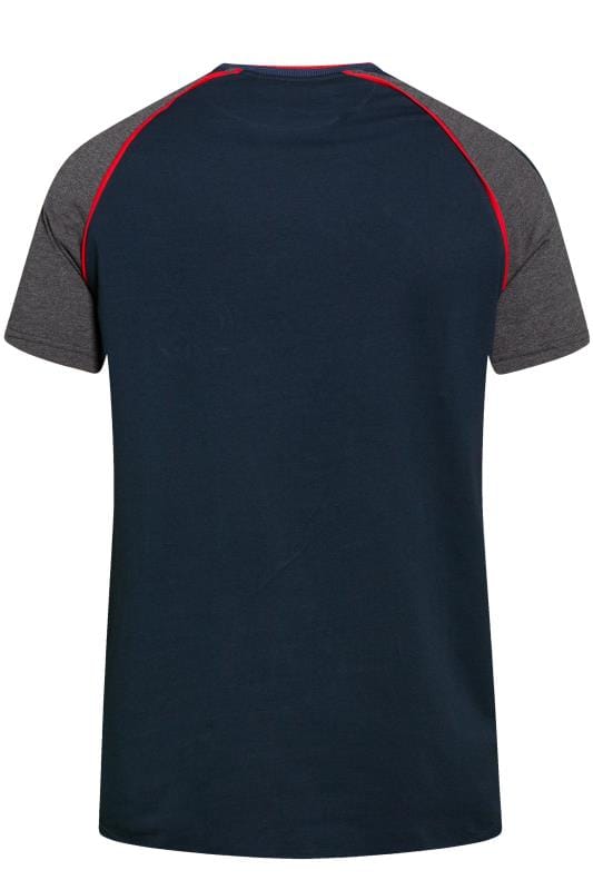 D555 Couture Navy Piping T-Shirt | BadRhino
