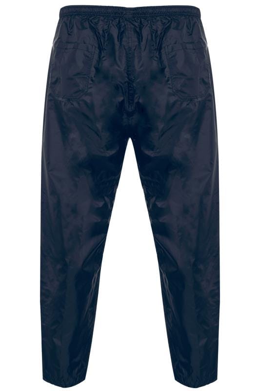 Elasticated Waistband Trousers Tallas Grandes D555 Navy Foldaway Waterproof Trousers