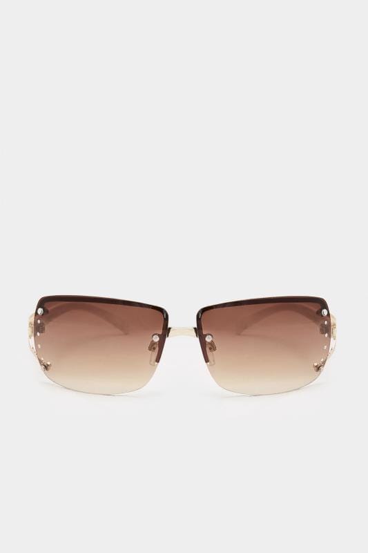 Plus Size Sunglasses White Tinted Rimless Sunglasses