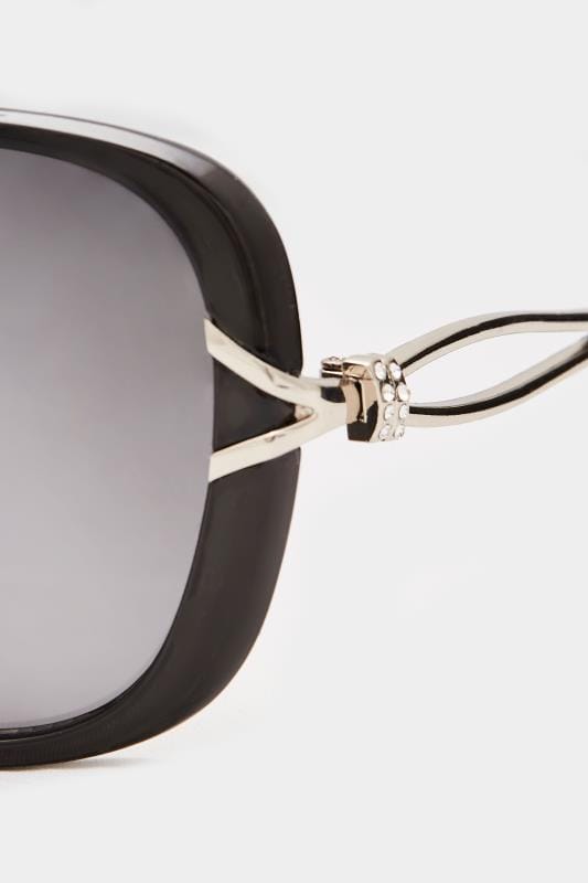 Black Oversized Knot Sunglasses | Yours Clothing 4