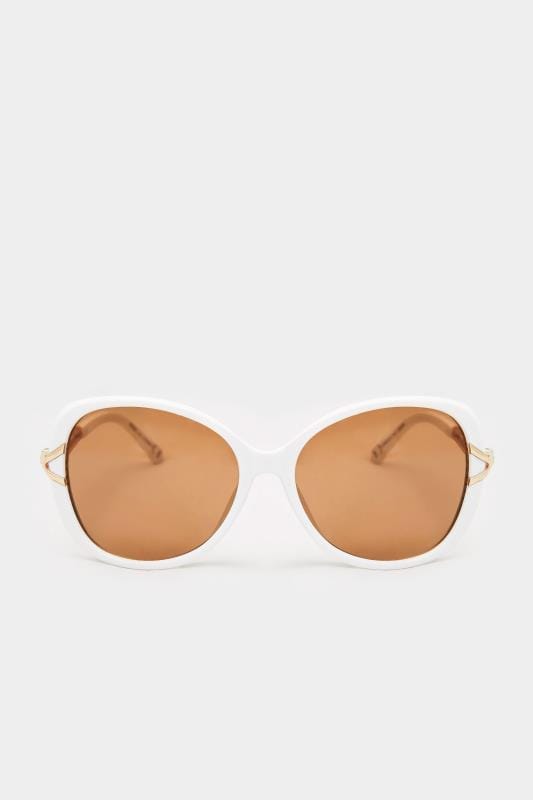 Sunglasses dla puszystych White Oversized Knot Sunglasses