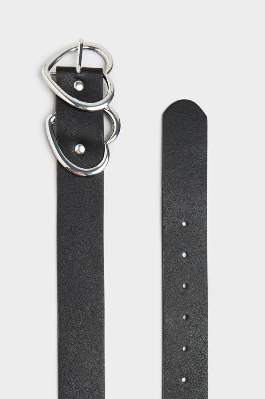 Black Double Heart Belt | Yours Clothing 3