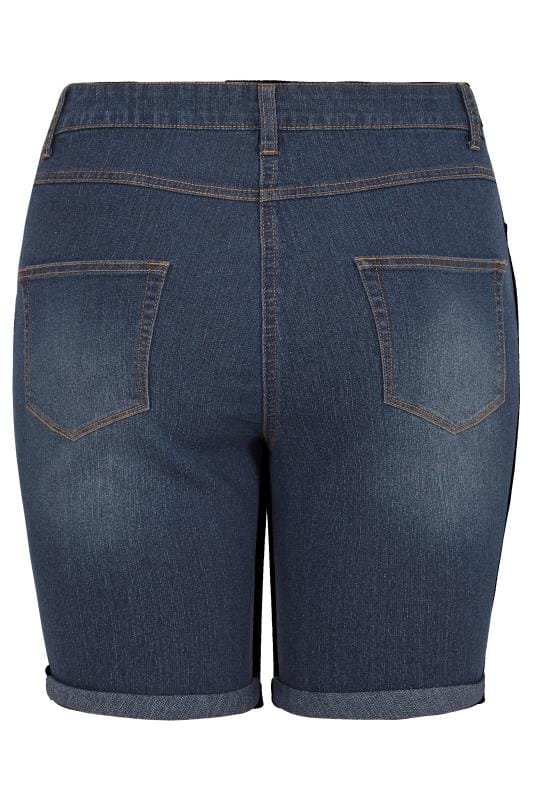 Blue Basic Denim Shorts 5