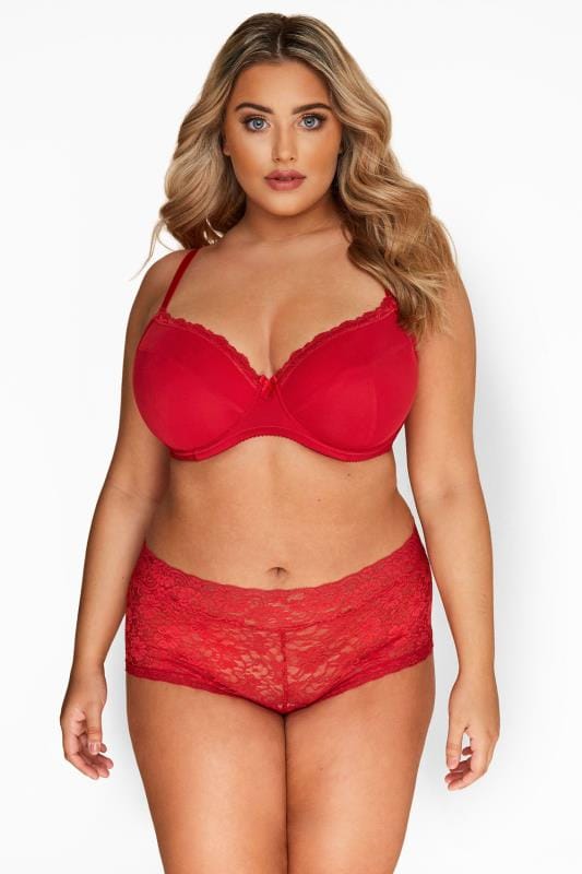 Deep Red Lace Underwired T-Shirt Bra 1