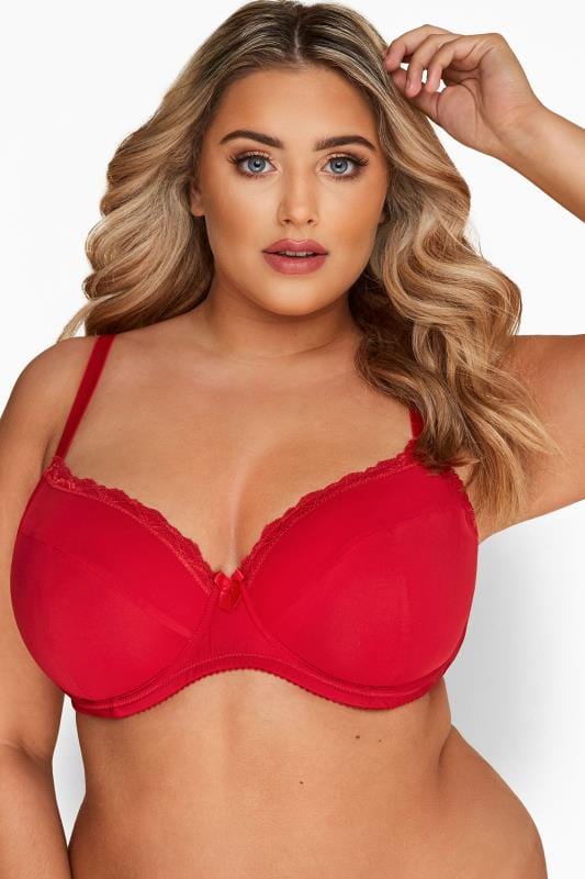 Deep Red Lace Underwired T-Shirt Bra 2