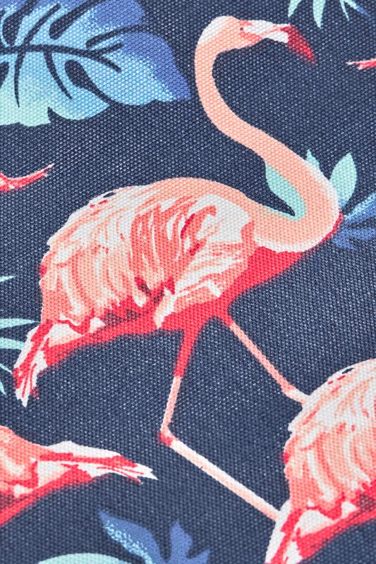 Denim Blue Flamingo Print Beach Bag | One Size | Yours Clothing 5
