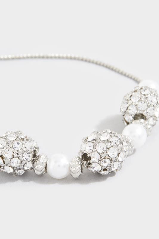 Silver Diamante Ball Charm Bracelet 3