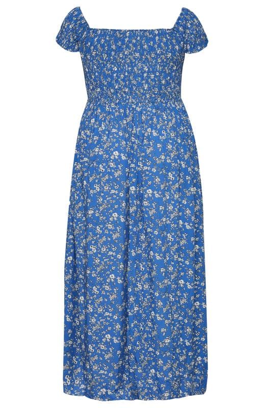 Blue Ditsy Floral Maxi Dress | Sizes 16-36 | Yours Clothing
