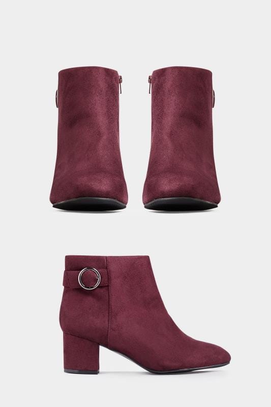 burgundy heeled ankle boots