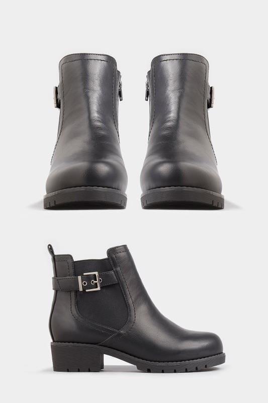 Black Chelsea Buckle Ankle Boots In Extra Wide Fit_5e0b.jpg