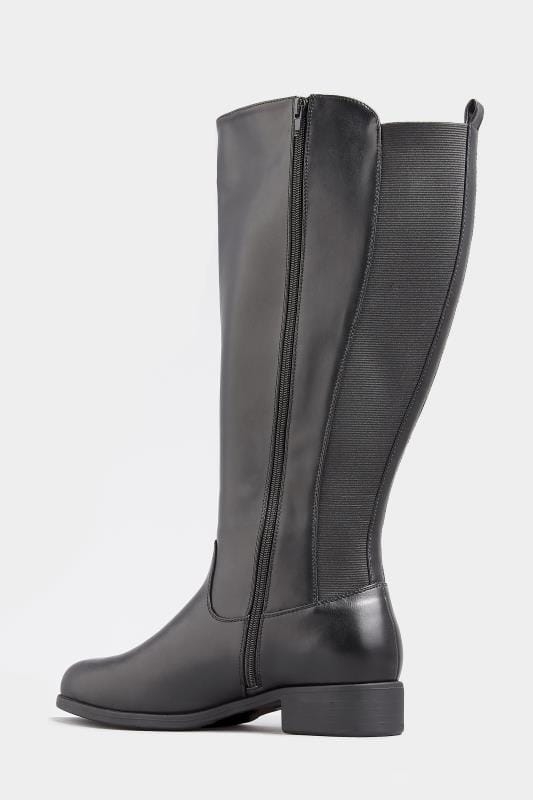 Black XL Calf Knee High Boots In Extra Wide Fit | Yours Clothing 3
