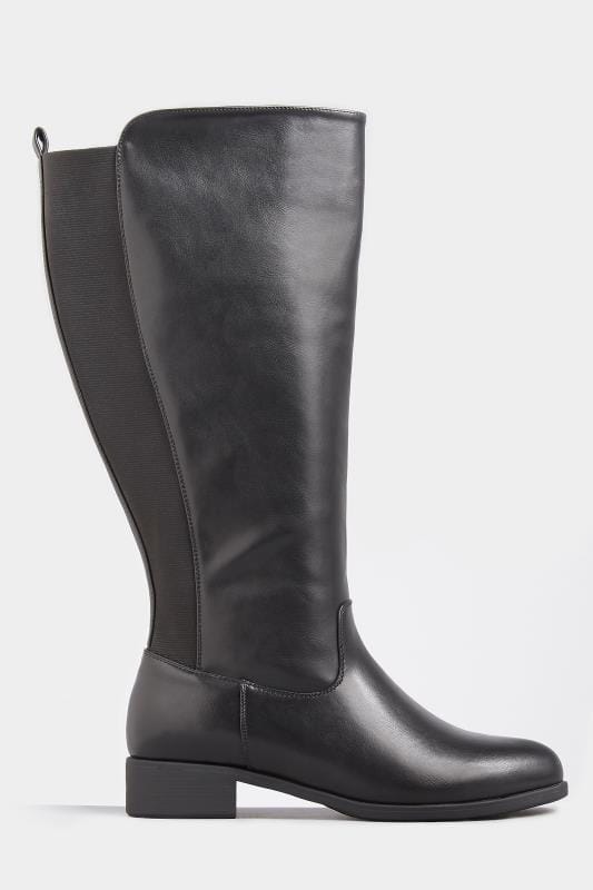 Black XL Calf Knee High Boots In Extra Wide EEE Fit 2