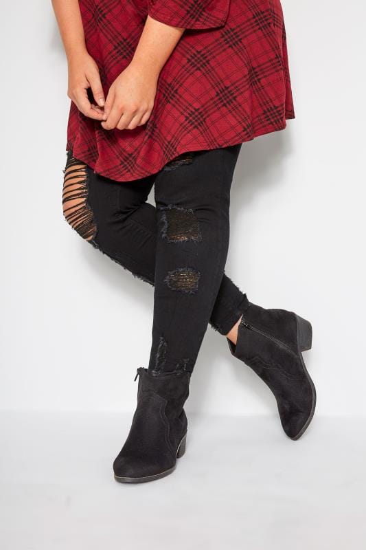 Western Ankle Boots In Extra Wide Fit 