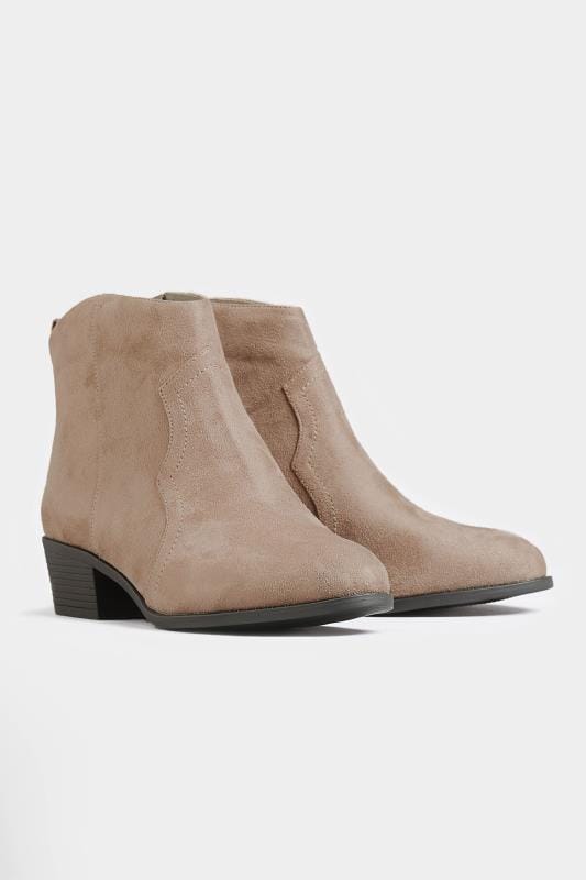 taupe western ankle boots
