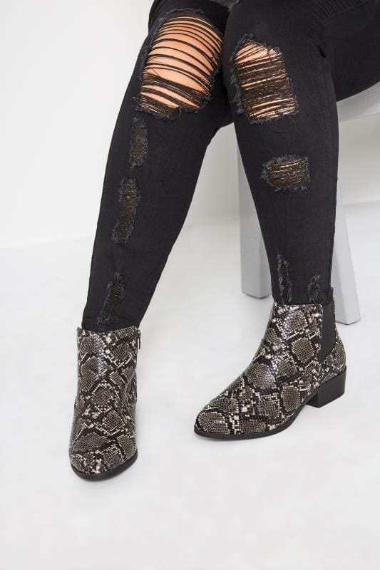 grey snake booties