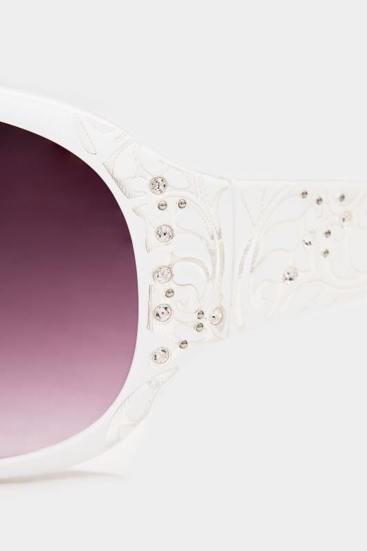 White Filigree Sunglasses 4