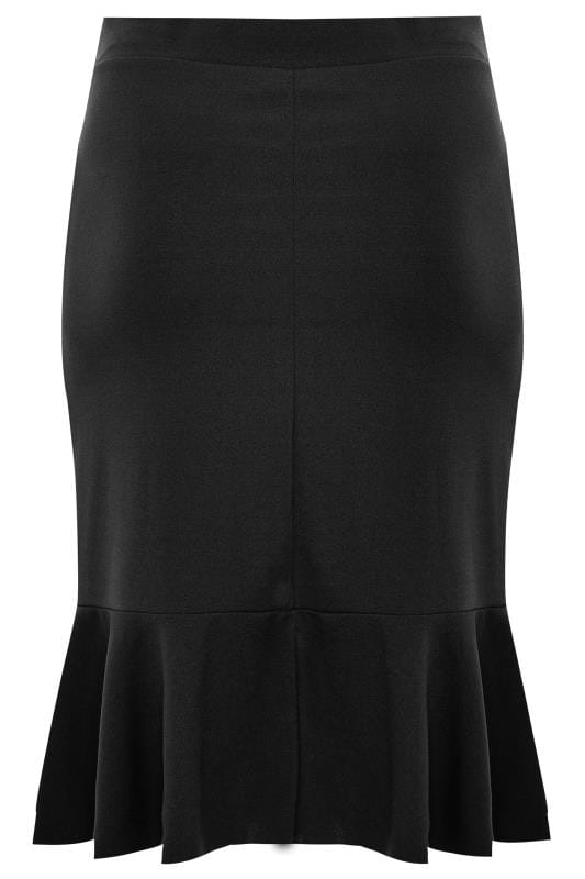 YOURS LONDON Black Fishtail Midi Skirt | Yours Clothing