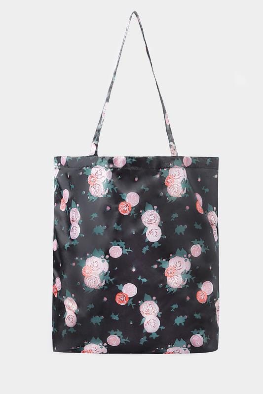 Black Floral Fold Up Shopper Bag 3