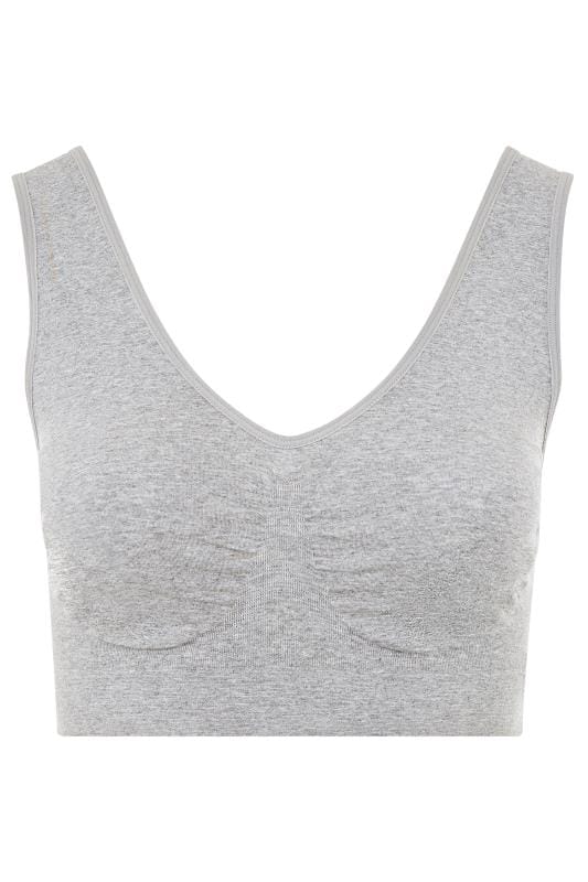 Grey Seamless Padded Non-Wired Bralette| Yours Clothing 4