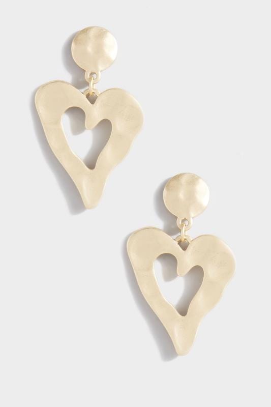 Earrings Tallas Grandes Gold Heart Earrings