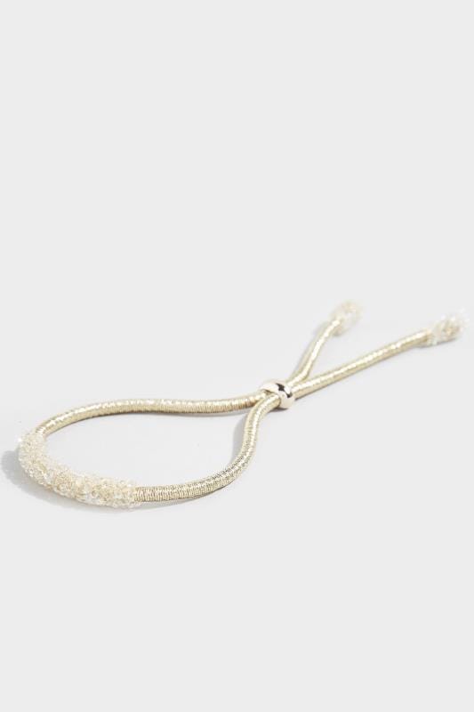 Plus Size Jewellery Gold Sparkle Tie Bracelet