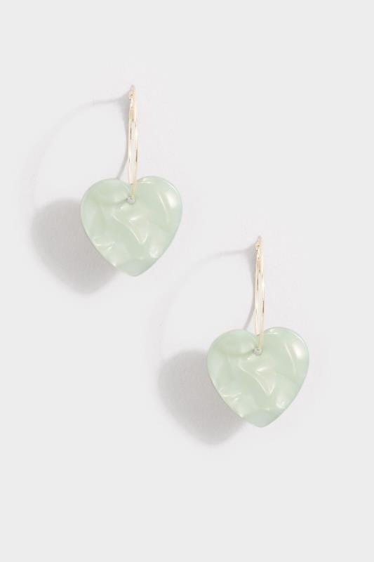 Plus Size Jewellery Green Heart Drop Earrings