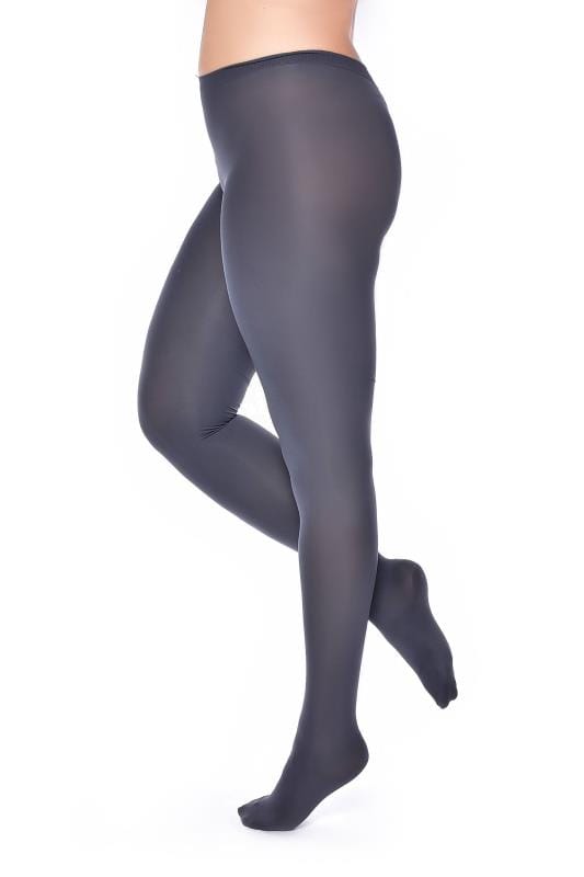 Grey 90 Denier Tights | Yours Clothing 3